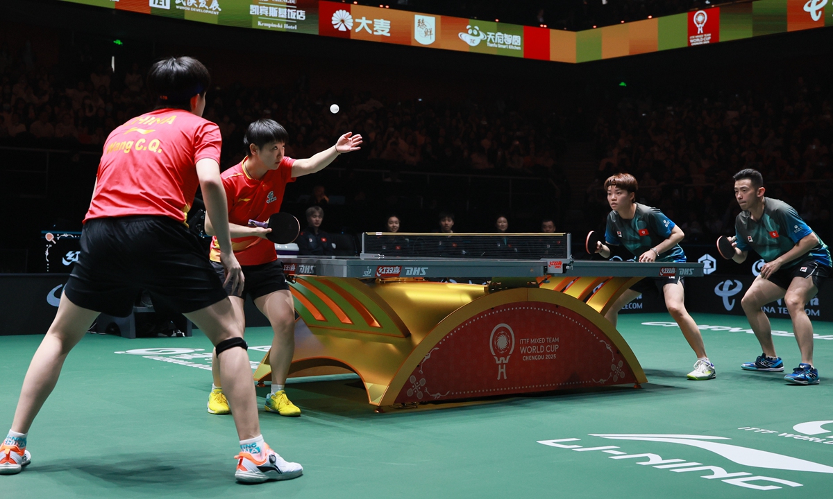 The Chinese mainland team competes against Hong Kong team on November 30, in Chengdu, Southwest China's Sichuan Province. Photo: VCG