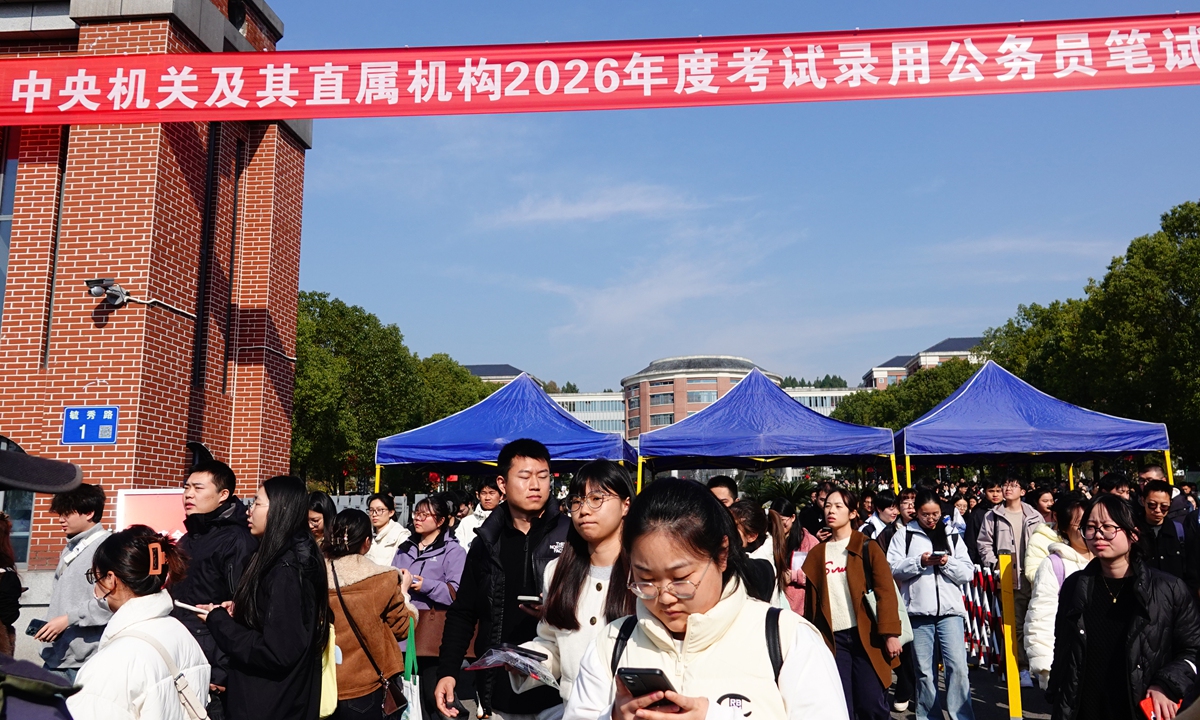 Record 2.83 million applicants sit China's 2026 national civil service exam, first since relaxation of age threshold