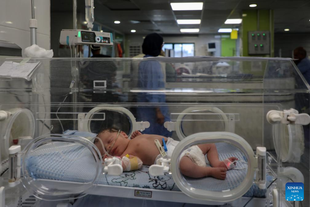 A Palestinian child receives treatment at Nasser Medical Complex in Khan Younis, southern Gaza Strip, on Dec. 1, 2025, while awaiting Israeli permission to travel abroad for critical medical care. (Photo by Rizek Abdeljawad/Xinhua)