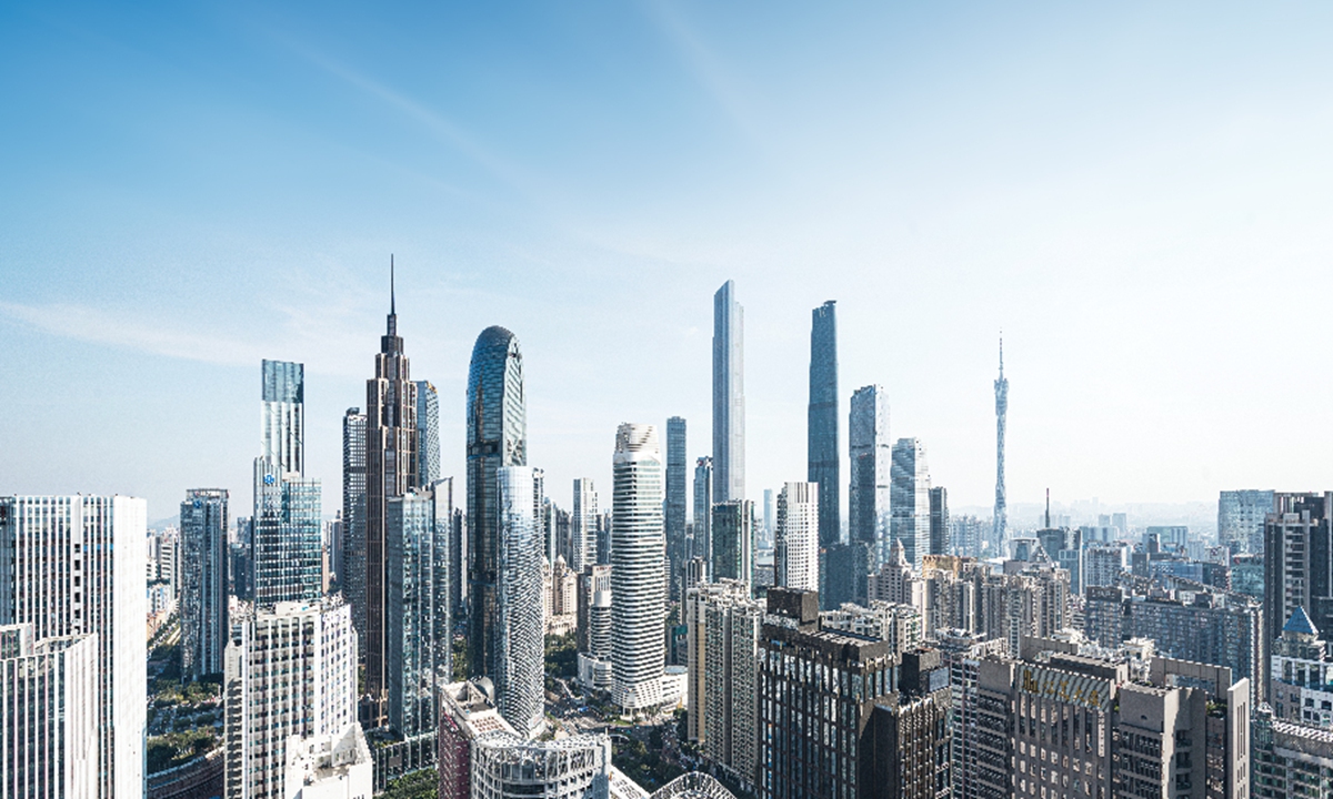 A view of the skyline of Guangzhou, South China's Guangdong Province Photo: VCG