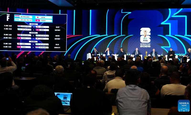 Photo taken on Dec. 6, 2025 shows the general view of the unveiling of the match schedule for the FIFA World Cup 2026 in Washington, D.C., the United States, on Dec. 6, 2025. (Xinhua/Jia Haocheng)