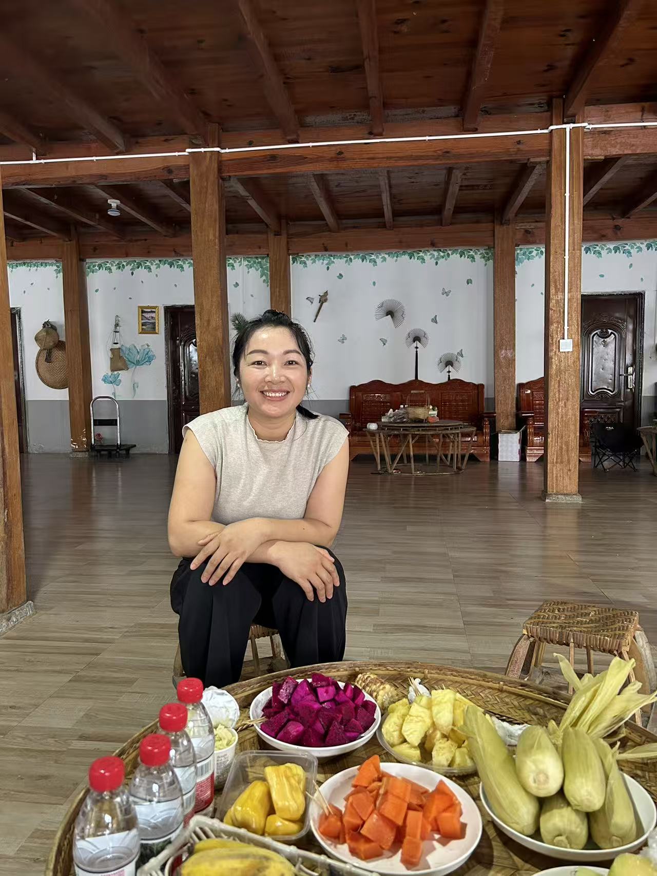 Dai villager Yu Ernan sits at her home in Longli. Photo: Huang Lanlan/GT