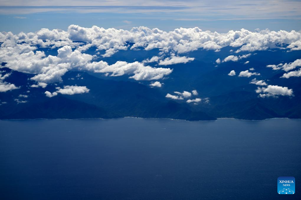 Photo taken from an airplane on Dec. 1, 2025, shows the coastline of Venezuela. (Xinhua/Li Muzi)