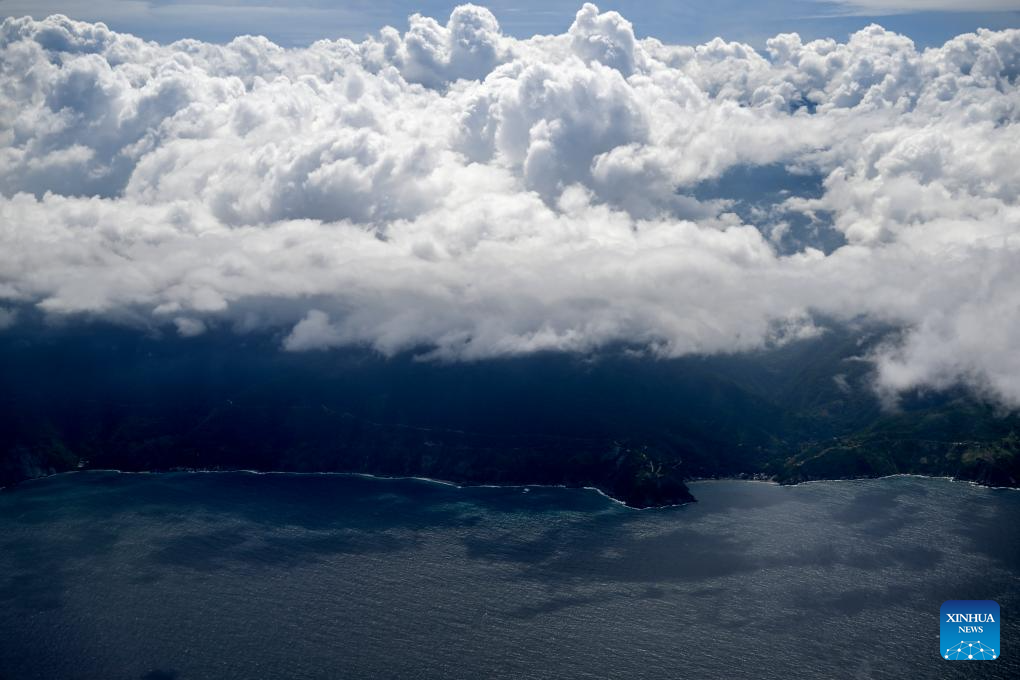 Photo taken from an airplane on Dec. 1, 2025, shows the coastline of Venezuela. (Xinhua/Li Muzi)