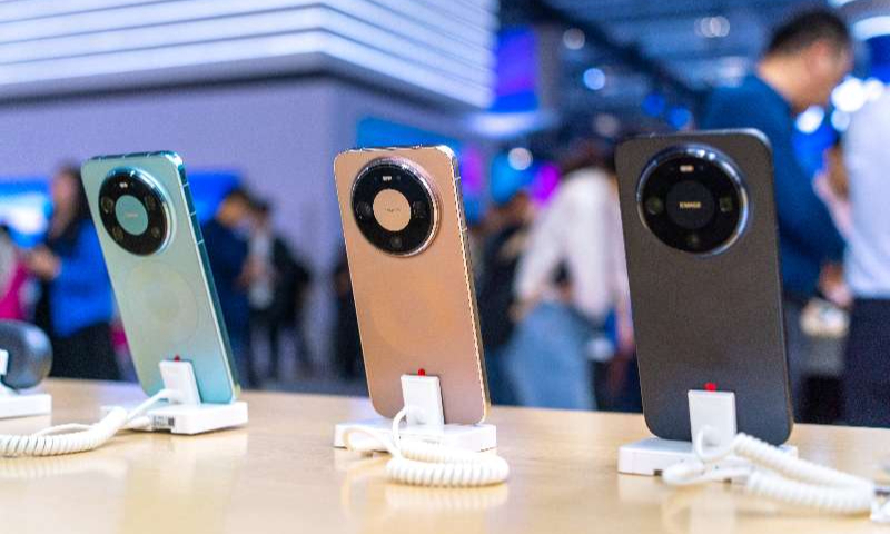 Huawei's Mate 80 series are on display at the 2025 Digital Technology Ecosystem Conference in Guangzhou, South China's Guangdong Province, on December 5, 2025. Photo: VCG