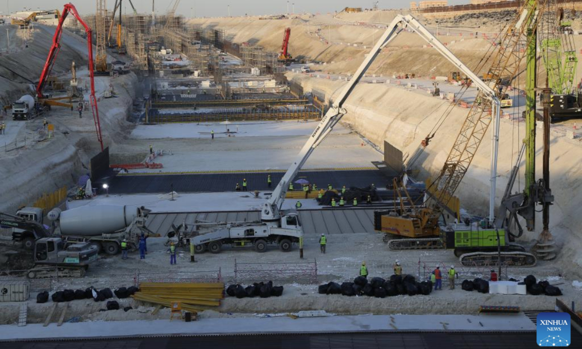 This photo taken on Dec. 8, 2025 shows the construction site of Abu Dhabi 1B tunnel in Abu Dhabi, the United Arab Emirates. (Xinhua/Wen Xinnian)
