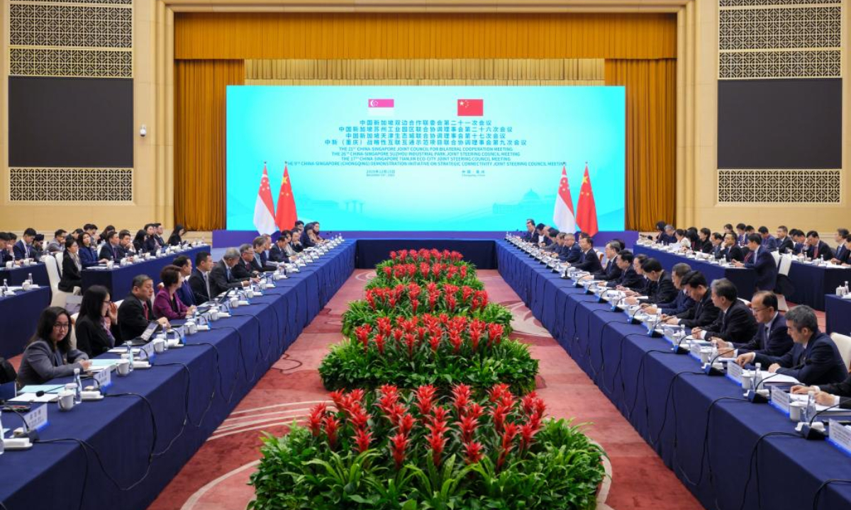 Chinese Vice Premier Ding Xuexiang, also a member of the Standing Committee of the Political Bureau of the Communist Party of China (CPC) Central Committee, and Singaporean Deputy Prime Minister Gan Kim Yong co-chair four bilateral cooperation mechanism meetings in southwest China's Chongqing, Dec. 15, 2025. The four meetings were the 21st meeting of the China-Singapore Joint Council for Bilateral Cooperation, the 26th meeting of the China-Singapore Suzhou Industrial Park Joint Steering Council, the 17th meeting of the China-Singapore Tianjin Eco-City Joint Steering Council, and the ninth meeting of the China-Singapore (Chongqing) Demonstration Initiative on Strategic Connectivity Joint Steering Council.

Ding met with Gan prior to the four bilateral meetings. (Xinhua/Ding Lin)