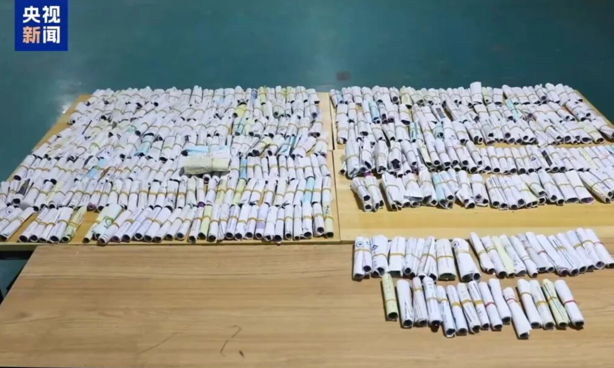 The smuggled pregnant women’s blood samples seized. Photo: CCTV News