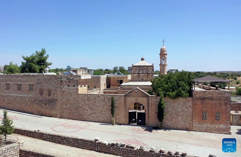 A drone photo taken on Dec. 14, 2025 shows the historic Anitli neighborhood in Midyat, Mardin province, Türkiye. Anitli has been named one of the Best Tourism Villages 2025 by the United Nations World Tourism Organization (UNWTO), a designation expected to further boost the area's growing tourism momentum. It has preserved its natural charm and is home to historic landmarks that captivate visitors. (Mustafa Kaya/Handout via Xinhua)