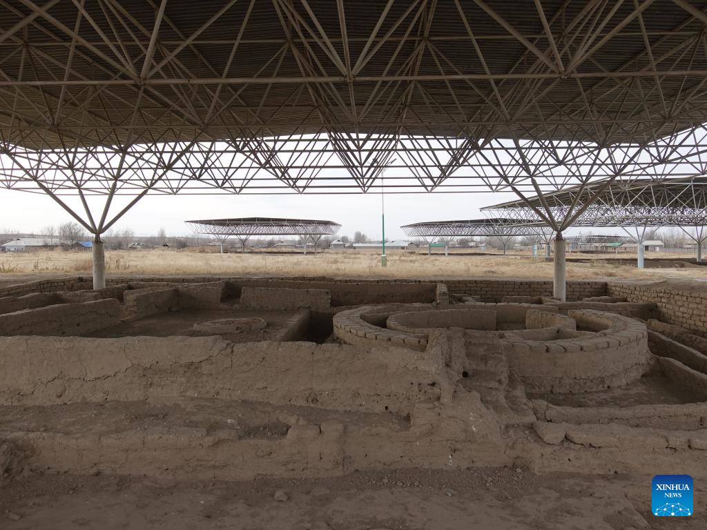 This photo taken on Dec. 11, 2025 shows a view of the proto-urban site of Sarazm in Tajikistan. Sarazm, which means where the land begins, is an archaeological site bearing testimony to the development of human settlements in Central Asia, from the 4th millennium BC to the end of the 3rd millennium BC. The site was inscribed on the UNESCO World Heritage List in 2010. (Xinhua/An Xiaomeng)