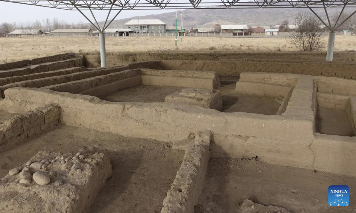 This photo taken on Dec. 11, 2025 shows a view of the proto-urban site of Sarazm in Tajikistan. Sarazm, which means where the land begins, is an archaeological site bearing testimony to the development of human settlements in Central Asia, from the 4th millennium BC to the end of the 3rd millennium BC. The site was inscribed on the UNESCO World Heritage List in 2010. (Xinhua/An Xiaomeng)