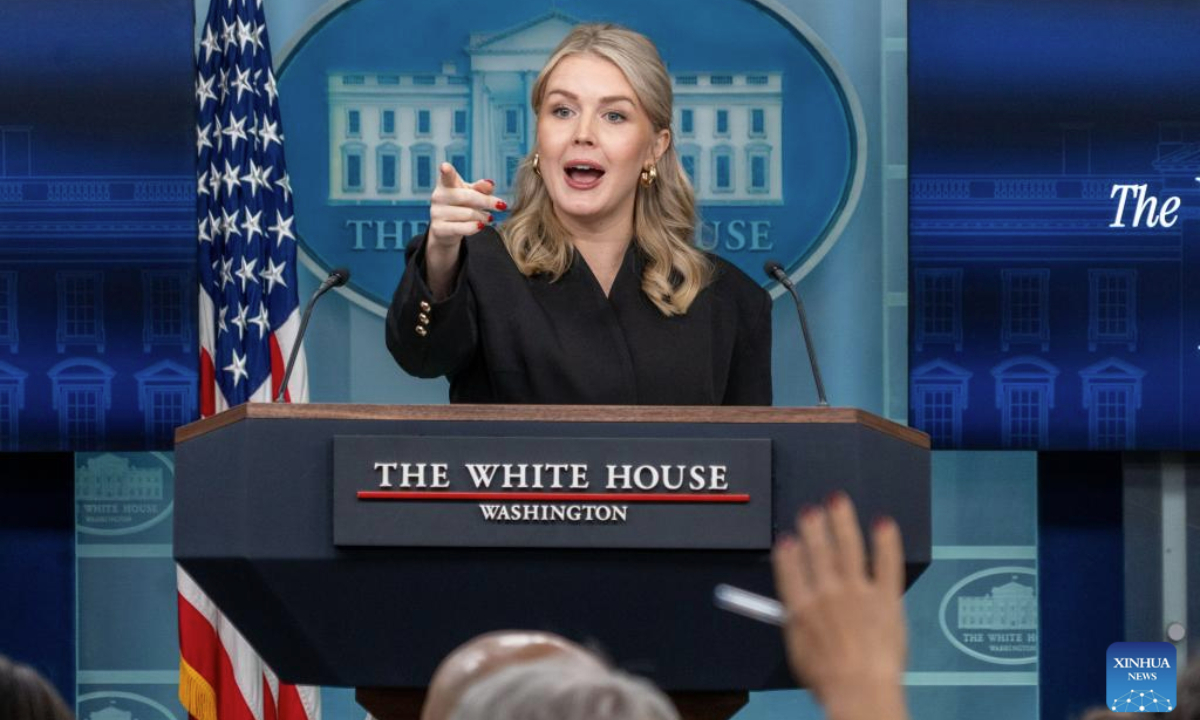 White House Press Secretary Karoline Leavitt attends a daily press briefing at the White House in Washington, D.C., the United States, on Dec. 11, 2025. (Photo by Li Yuanqing/Xinhua)
