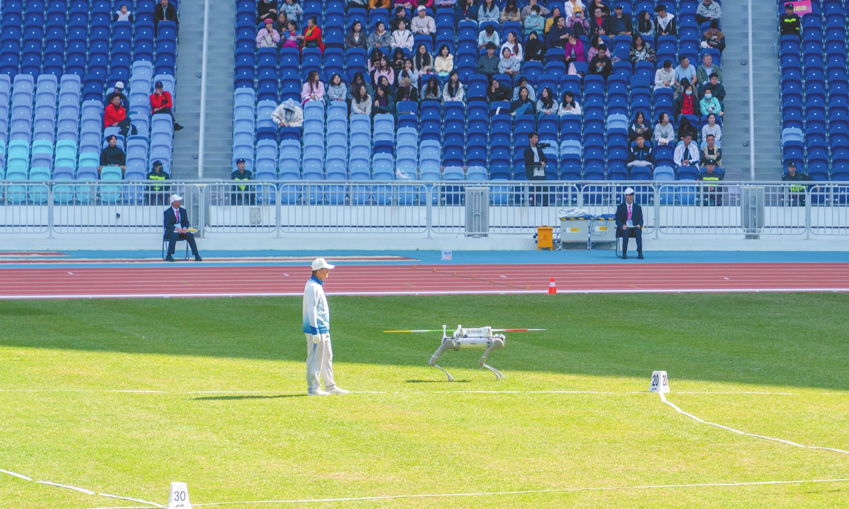 A robot dog serves as a 