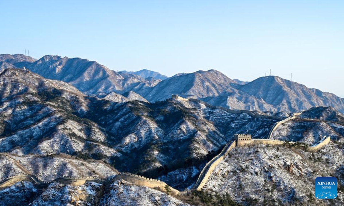 This photo taken on Dec. 13, 2025 shows the snow scenery of the Badaling section of the Great Wall in Beijing, capital of China. (Xinhua/Chen Yehua)