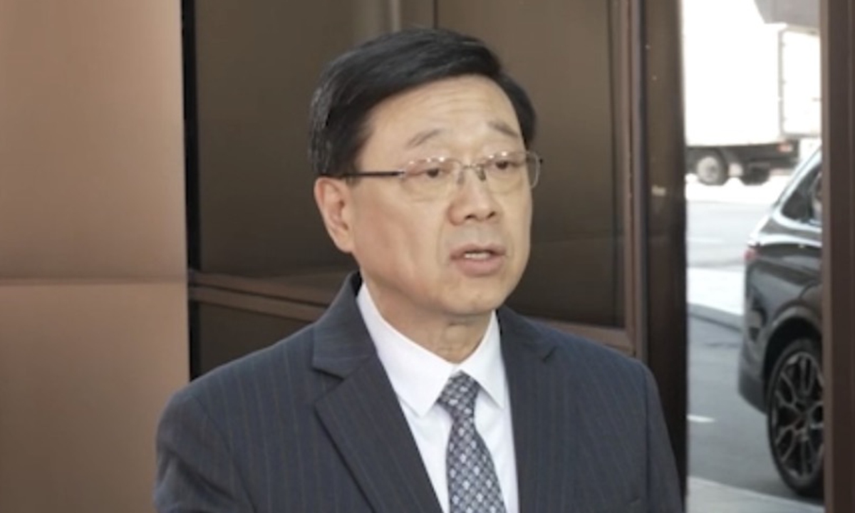 The Hong Kong Special Administrative Region (HKSAR) Chief Executive John Lee meets the press on December 15, 2025. Photo: local media RTHK 