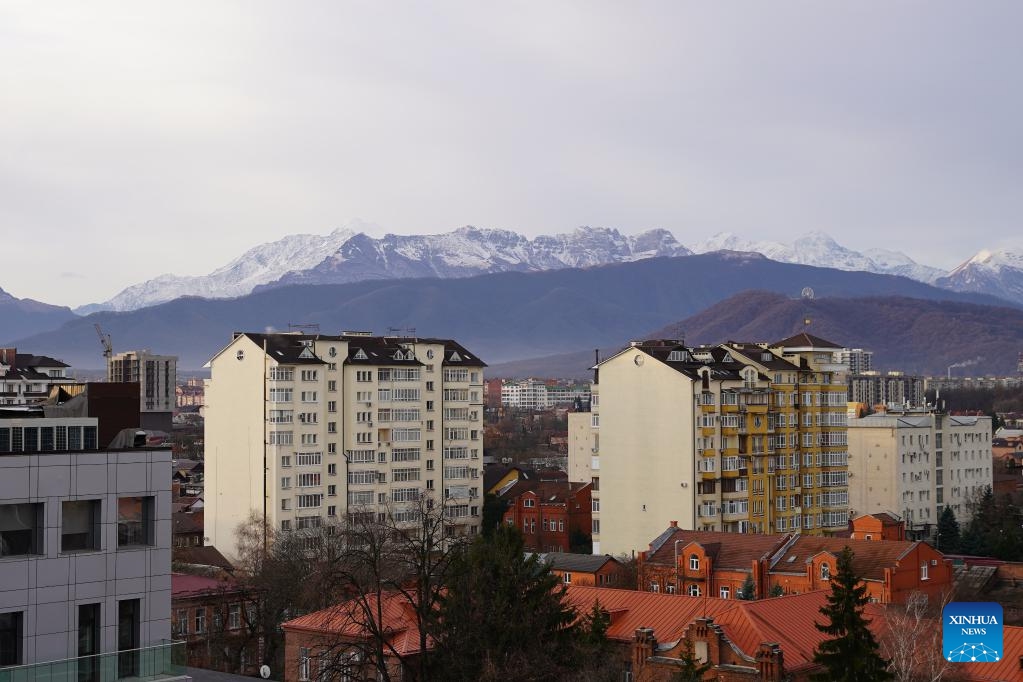 This photo shows the city view in Vladikavkaz, the capital city of Russia's North Ossetia-Alania Republic, Dec. 12, 2025. (Xinhua/Bao Nuomin)