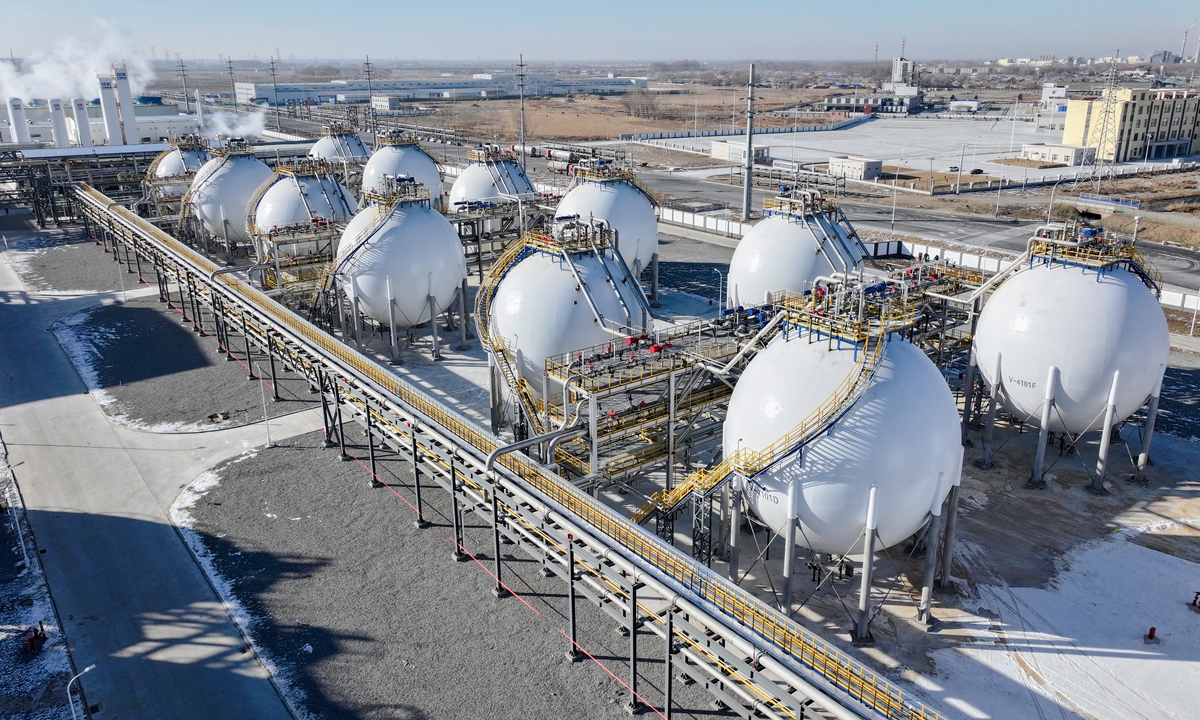 The world's largest integrated green hydrogen-ammonia-methanol project officially enters operations in Songyuan, Northeast China's Jilin Province, on December 16, 2025. Photo: Courtesy of China Energy Green Hydrogen Ammonia New Energy (Songyuan) Co.