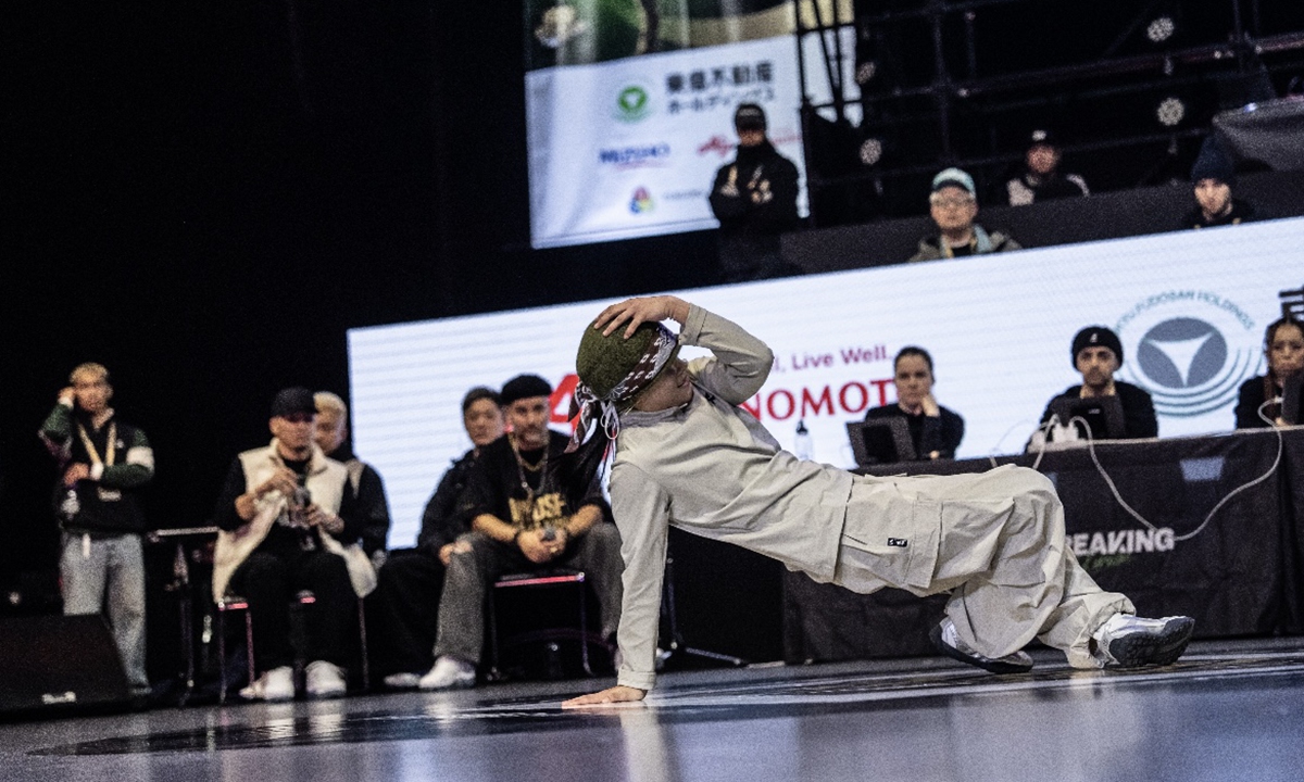 Guo Pu competes at the 2025 World Breaking Championships in Japan. Photo: Courtesy of Guo Pu