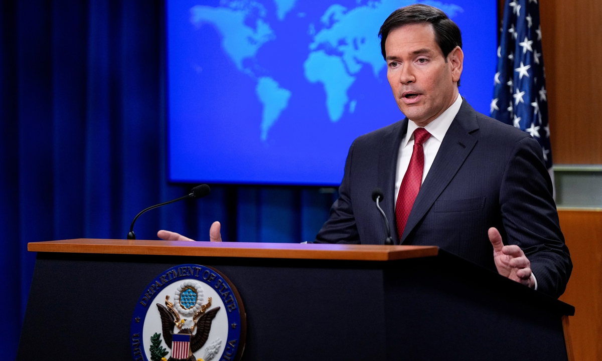 US Secretary of State Marco Rubio speaks during a news conference at the State Department, Friday, Dec. 19, 2025, in Washington. Photo: VCG