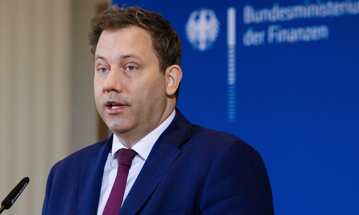 German Finance Minister Lars Klingbeil speaks during a press conference on the 169th tax estimate at the Finance Ministry in Berlin, Germany, 23 October 2025. Photo: VCG