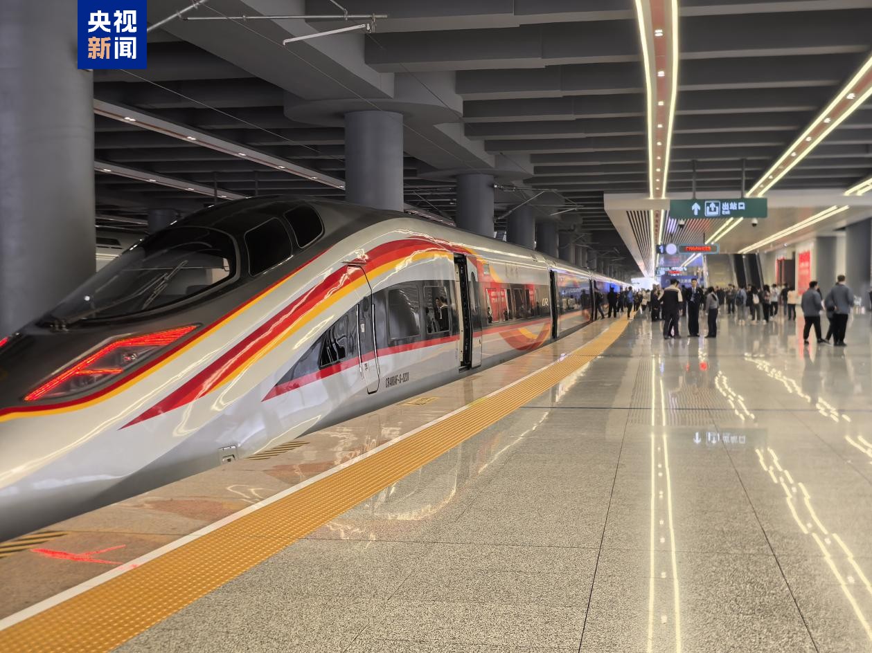 A view of the high-speed railway (HSR) connecting southern China’s Guangzhou with the coastal city of Zhanjiang in Guangdong in December. Photo: Screenshot of CCTV news