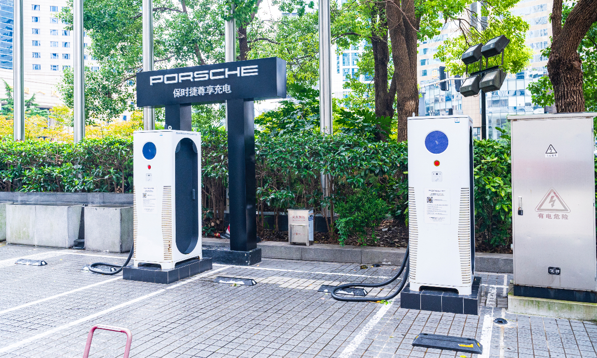 A Porsche premium charging station in Shanghai on October 1, 2024. Photo: VCG