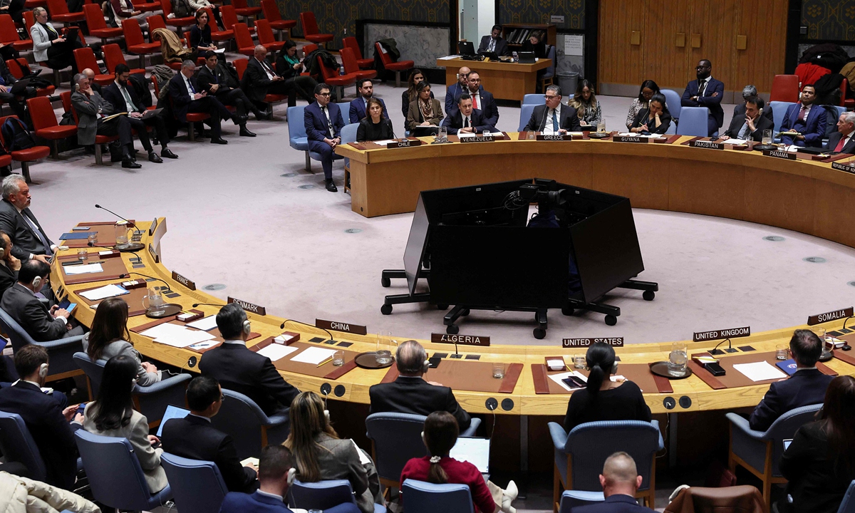 A United Nations Security Council meeting on US military actions against Venezuela is held at United Nations headquarters on December 23, 2025 in New York. Photo: VCG