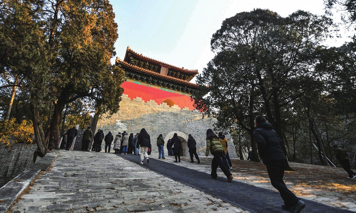 Tourists visit the Jingling Mausoleum in Beijing on December 22, 2025. Photos on this page: VCG