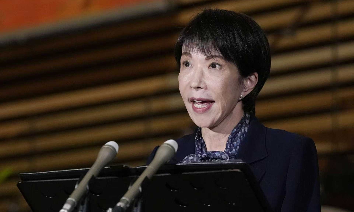 Japanese Prime Minister Sanae Takaichi meets the press at the premier's office in Tokyo on Dec. 26, 2025, following the Cabinet's approval of a record 122.31 trillion yen ($783 billion) draft initial budget for fiscal 2026. 