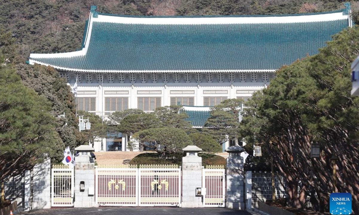 This photo taken on Dec. 22, 2025 shows a view of Cheong Wa Dae in Seoul, South Korea. South Korea's presidential office will officially return to Cheong Wa Dae, which is widely known as the Blue House, at midnight on Dec. 29, Yonhap News Agency reported on Wednesday. (Xinhua/Yao Qilin)