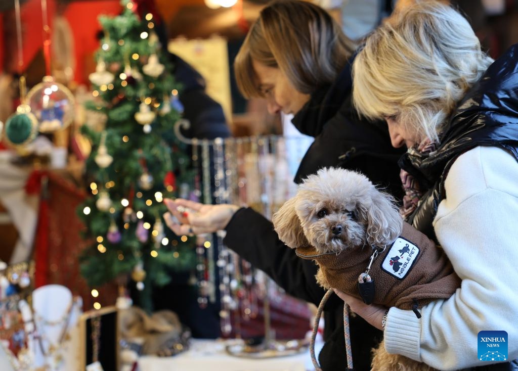 People shop at a Christmas market at Piazza Navona in Rome, Italy, Dec. 27, 2025. (Xinhua/Li Jing)