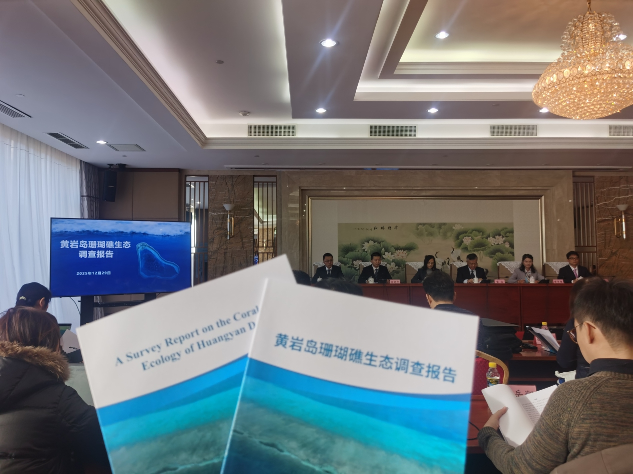 China’s Ministry of Natural Resources releases a survey report on the coral reef ecology of Huangyan Dao in the South China Sea on December 29, 2025. Photo: Hu Yuwei/GT