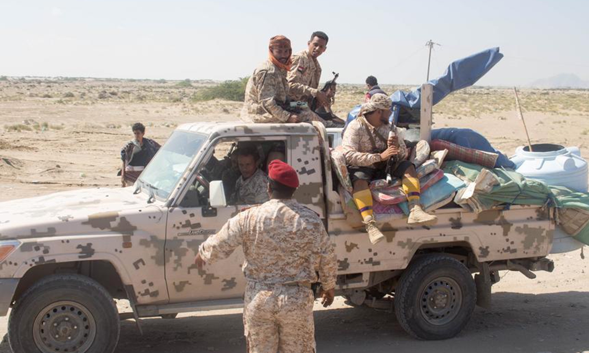 Soldiers of the Southern Transitional Council leave the southern province of Abyan, Yemen, on December 16, 2020. (Str/Xinhua)