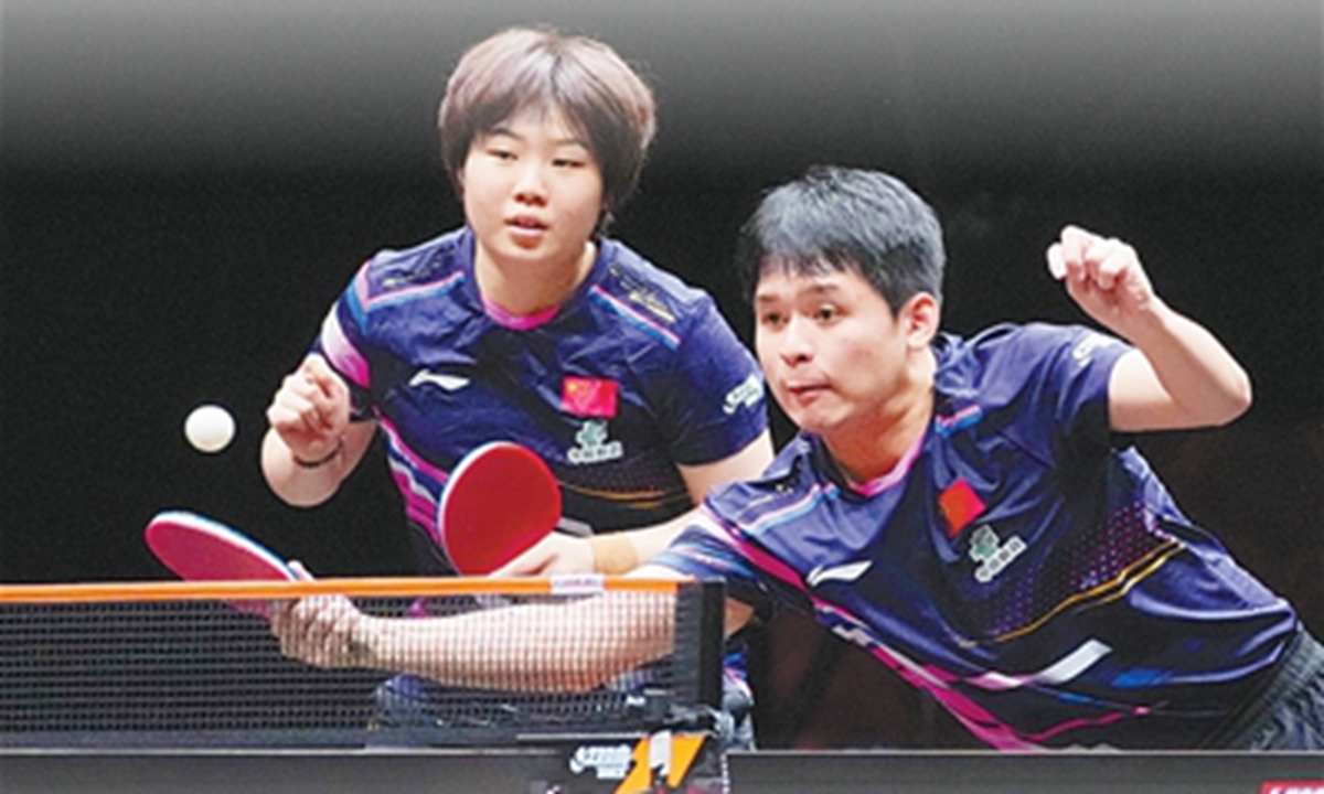 Chinese table tennis players compete at the WTT Finals in Hong Kong. Photo: Xinhua