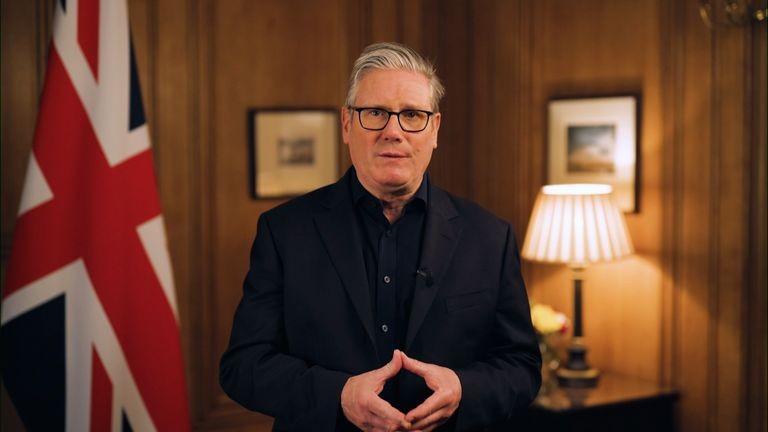 Photo: screenshot of British Prime Minister Keir Starmer’s televised New Year address 