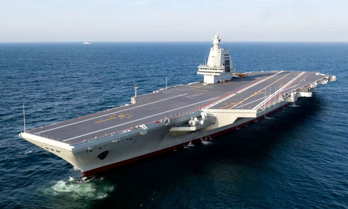 China's aircraft carrier <em>The Fujian</em>. Photo: VCG
