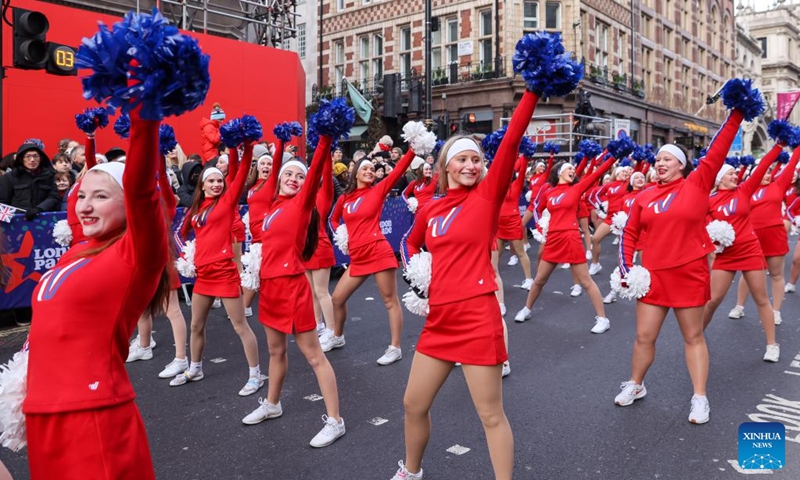 People take part in the annual New Year's Day Parade in London, Britain, Jan. 1, 2026. (Xinhua)