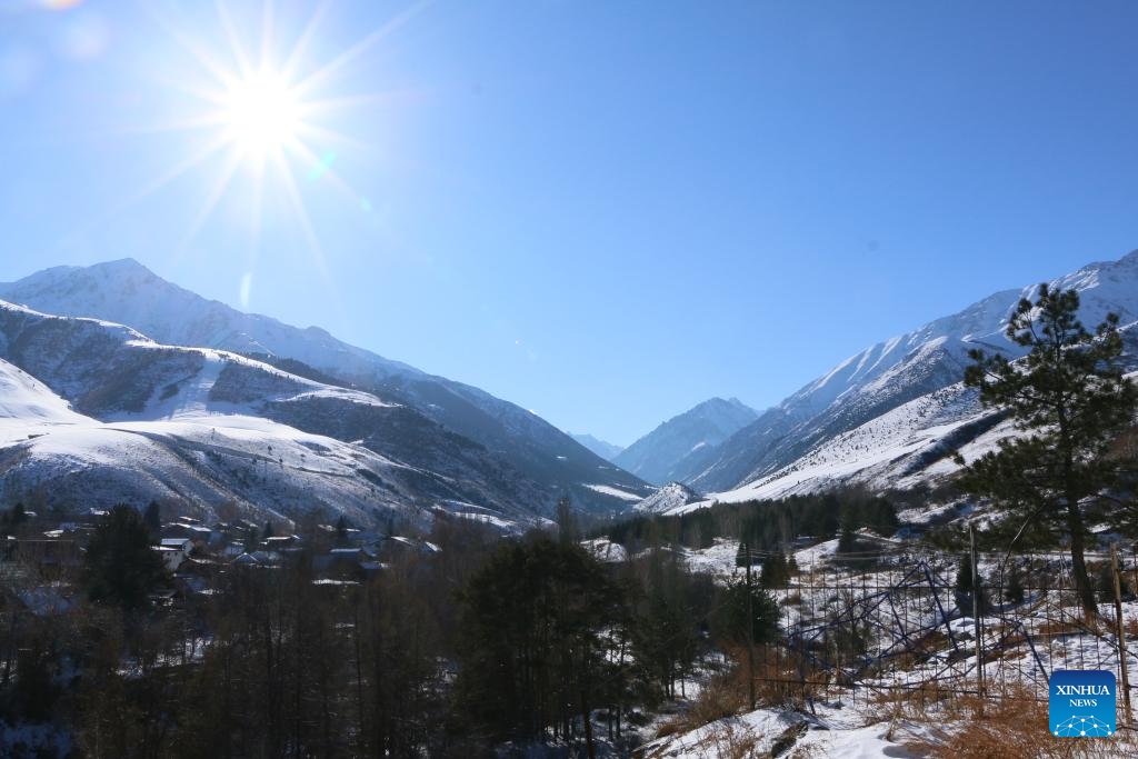 Photo taken on Jan. 2, 2026 shows the scenery in the Ala-Archa National Park, some 30 kilometers away from Bishkek, Kyrgyzstan. (Photo by Liu Xiaowan/Xinhua)