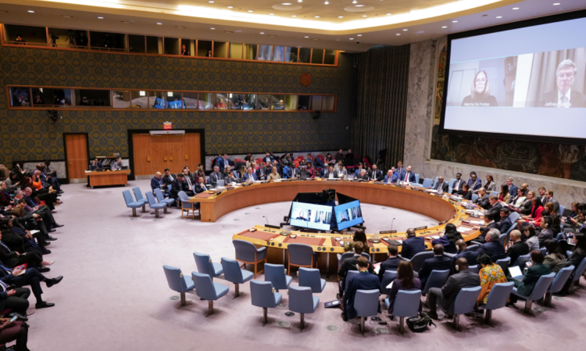 Diplomats and foreign representatives gather for a Security Council meeting at the United Nations (UN) concerning the situation in Venezuela on January 05, 2026 in New York City. Photo: VCG