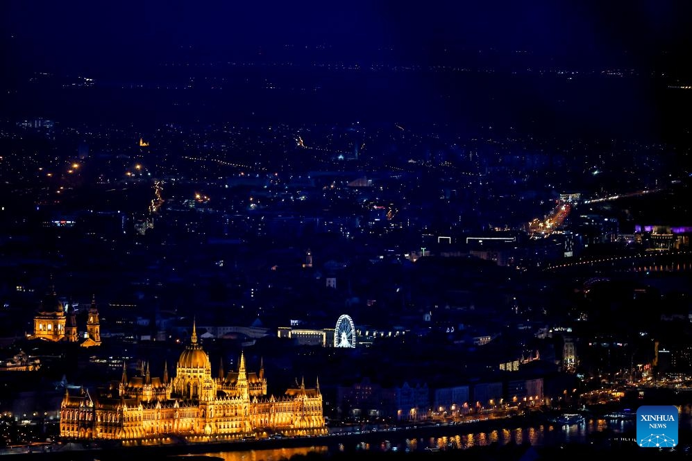 This photo taken on Jan. 4, 2026 shows a night view in Budapest, Hungary. (Photo: Xinhua)