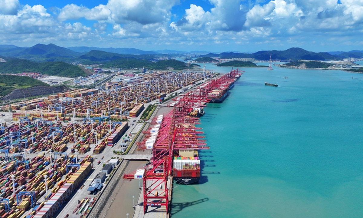 An aerial view of the Chuanshan port area of Ningbo-Zhoushan Port in East China's Zhejiang Province, on January 5, 2026. Photo: Courtesy of Ningbo-Zhoushan Port Group Co