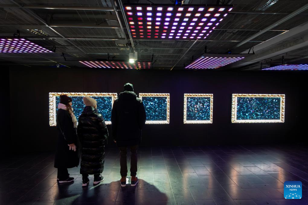 People view a light installation at the light festival in Helsinki, Finland, on Jan. 6, 2026. (Photo by Matti Matikainen/Xinhua)