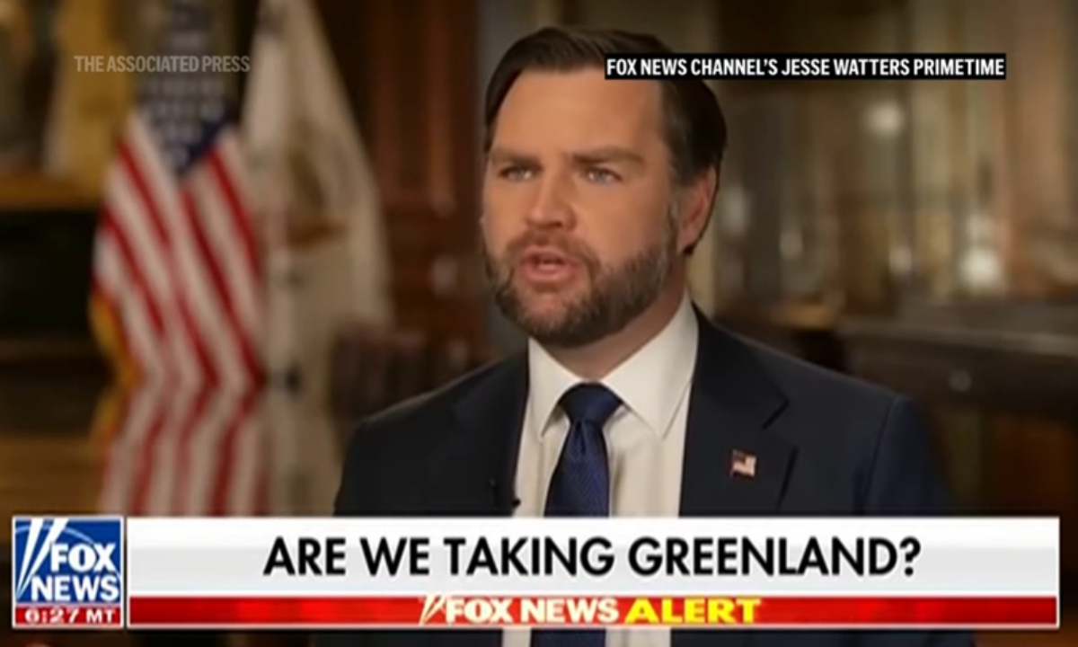 Vance's hype of Greenland's role for defense against Russian, Chinese missiles excuse for US' hegemonic territorial claims: expert