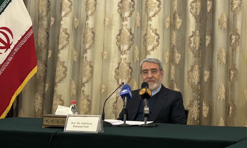 Iranian Ambassador to China Abdolreza Rahmani Fazli speaks at a press briefing on January 7, 2026 at the embassy in Beijing. Photo: Zhang Han/GT