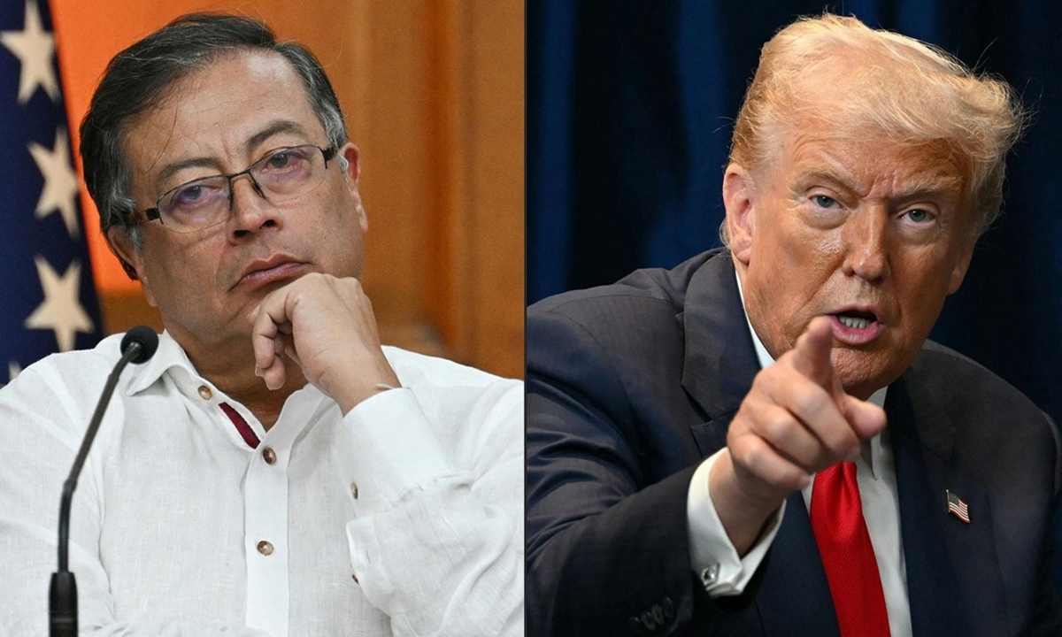?Colombian President Gustavo Petro and US President Donald Trump Photo: VCG