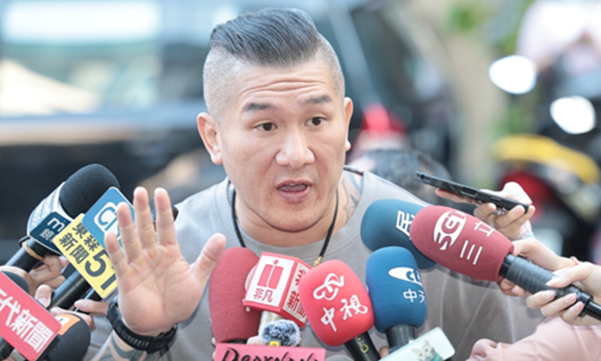 Screenshot from Taiwan media of Taiwan internet figure Chen Chih-han receiving interviews 