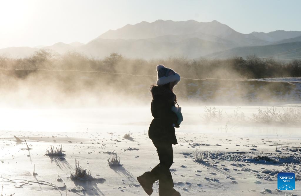 This photo taken on Jan. 10, 2026 shows the rime scenery in Qilian County of Haibei Tibetan Autonomous Prefecture, northwest China's Qinghai Province. (Photo: Xinhua)