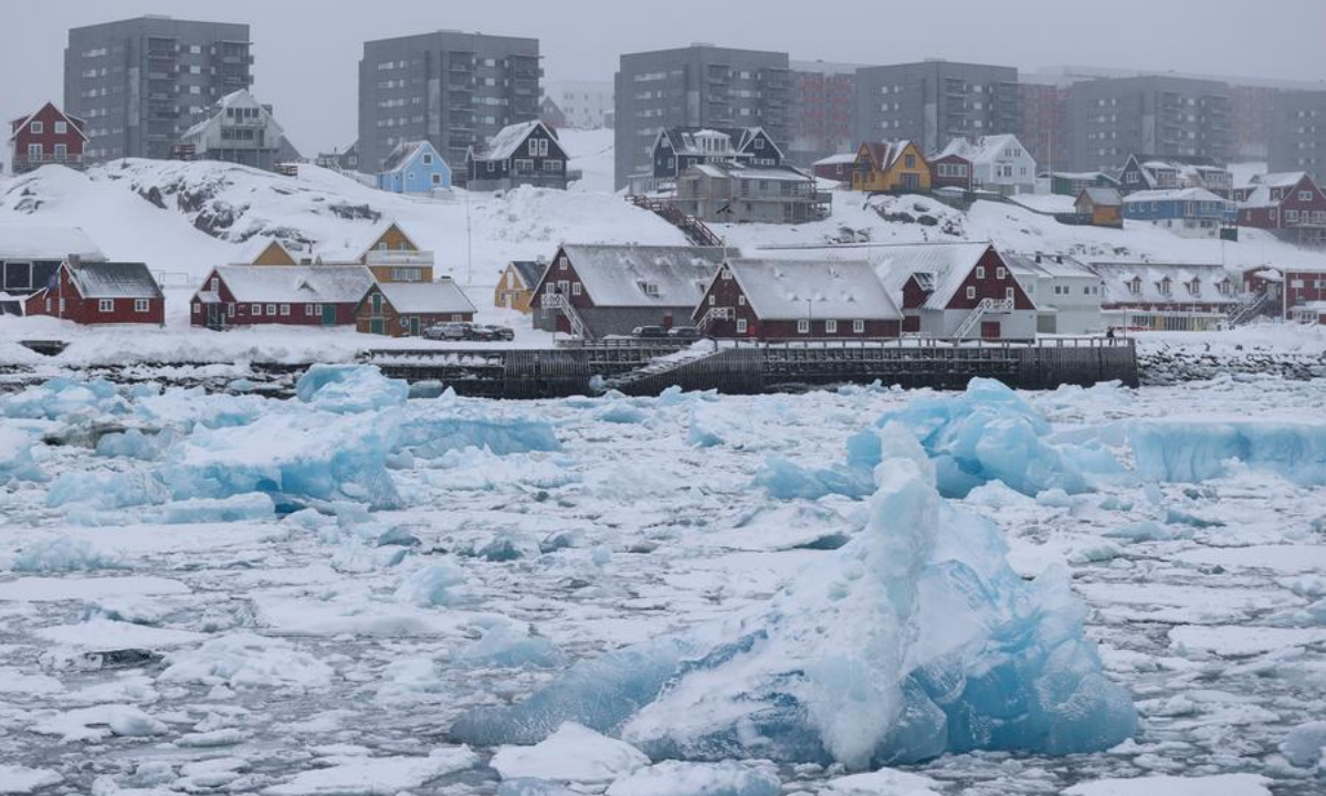 This photo taken on March 19, 2025 shows the scenery of Nuuk, capital of Greenland, an autonomous territory of Denmark. (Xinhua/Zhao Dingzhe)