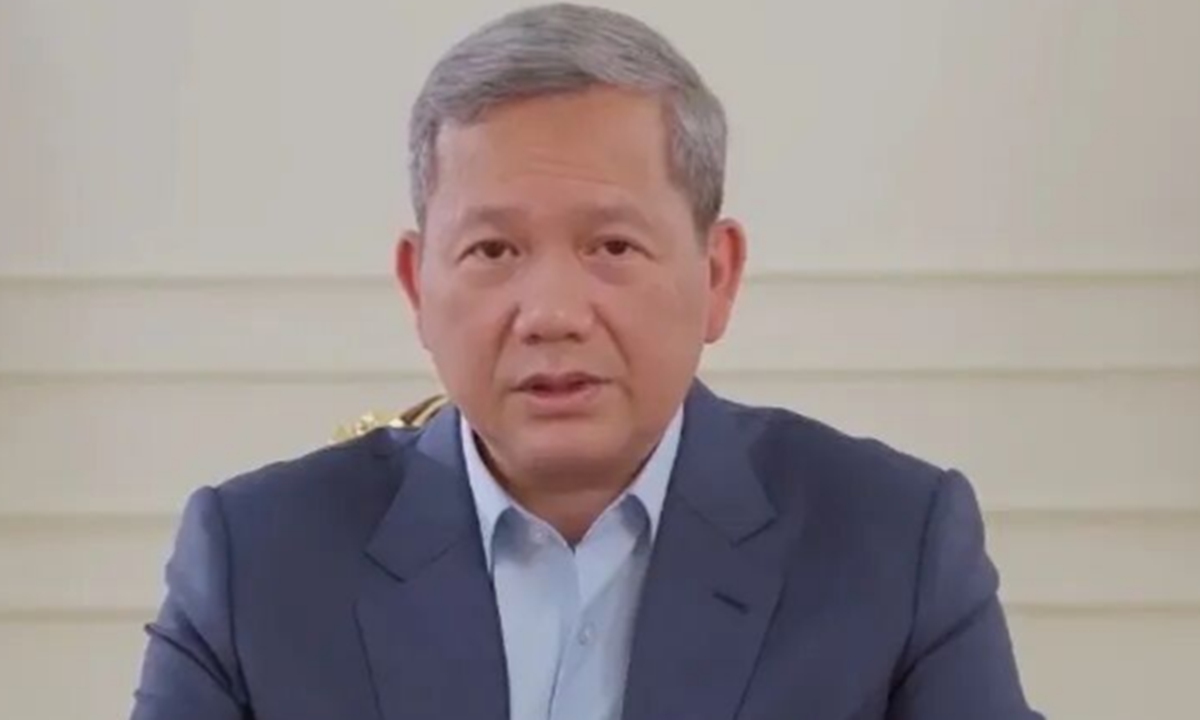 Cambodian Prime Minister Hun Manet delivers a special address on government measures responding to the impacts of the border conflict with Thailand on January 10, 2025. Photo: screenshot 