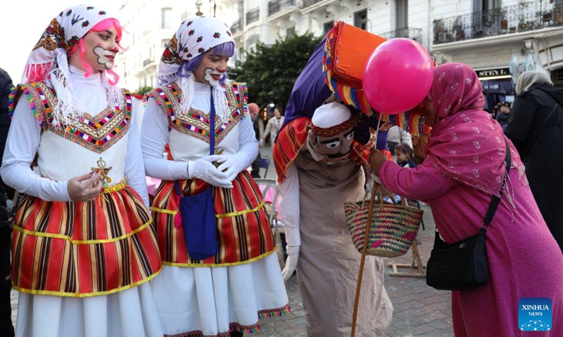 Algerian Amazighs (Berbers) celebrate the Amazigh New Year known as Yennayer in Algiers, Algeria, Jan. 10, 2026. Photo: Xinhua
